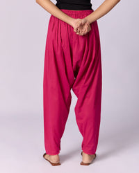 Women's Cotton Patiala Trousers - Fuchsia Pink - view 3 of 4