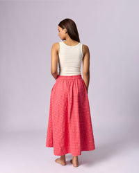 Women's Full Circle Cotton Skirt - Watermelon Pink - view 4 of 5
