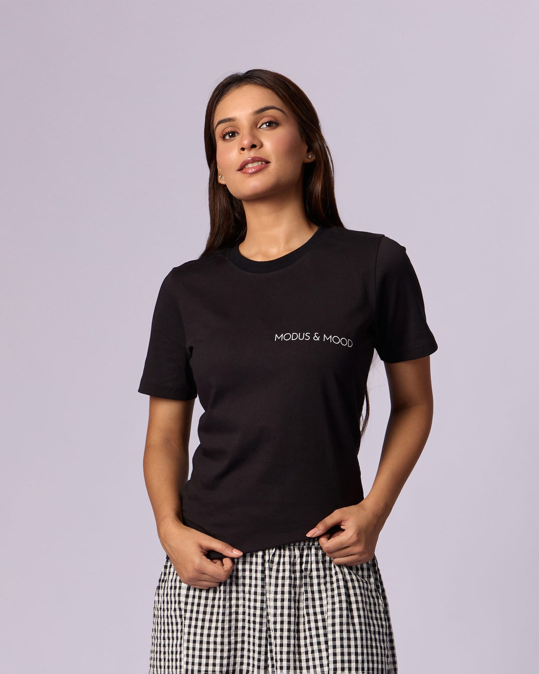 Women's MnM Limited Edition Graphic Cotton T-Shirt - Black by Modus & Mood