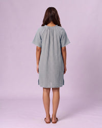 Women's Ruffle Neck Gauze Shift Dress - Powder Blue - view 3 of 7